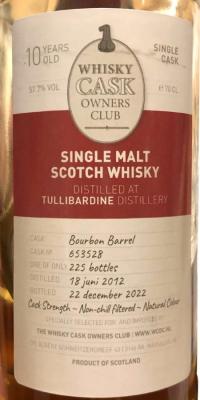 Tullibardine 2012 UD Bourbon Barrel International Whisky Society 57.7% 700ml