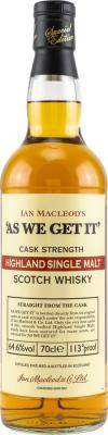 As We Get It NAS IM Highland Single Malt 64.6% 700ml