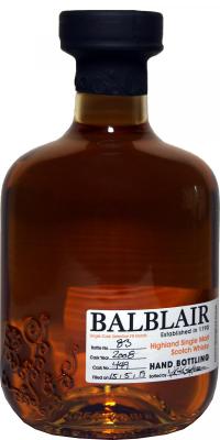 Balblair 2008 Hand Bottling Bourbon Cask #449 58.1% 700ml