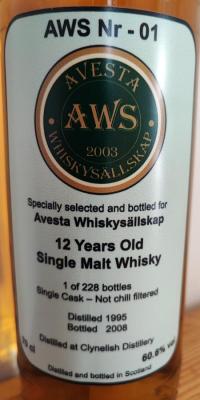 Clynelish 1995 UD Single Cask Avesta whiskysallskap 60.6% 700ml
