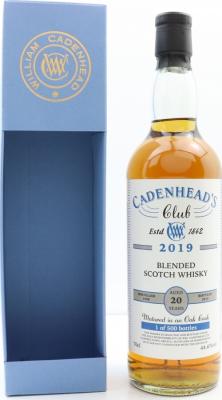 Blended Scotch Whisky 1998 CA Cadenhead's Club 20yo 44.6% 700ml
