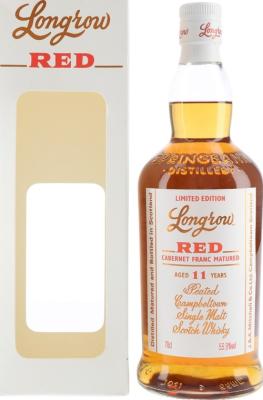 Longrow Red Peated Campbeltown Single Malt Scotch Whisky Cabernet Franc Matured 11yo 55.9% 700ml