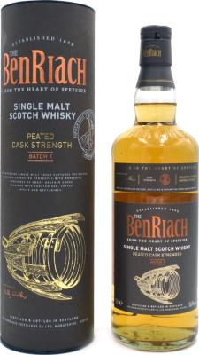 BenRiach Peated Cask Strength Batch 1 Quarter casks and Oloroso 56% 700ml