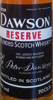 Peter Dawson Reserve PeDa Blended Scotch Whisky Caves St. Amand Ghent 40% 700ml