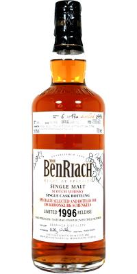 BenRiach 1996 Single Cask Bottling Virgin Oak Hogshead #7968 De Kroonkurk Schenkels 54.6% 700ml