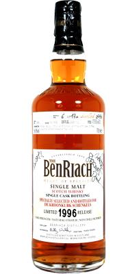 BenRiach 1996 Single Cask Bottling Virgin Oak Hogshead #7968 De Kroonkurk Schenkels 54.6% 700ml