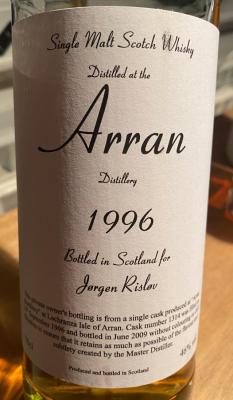 Arran 1996 Puncheon #1314 Jorgen Rislov 46% 700ml