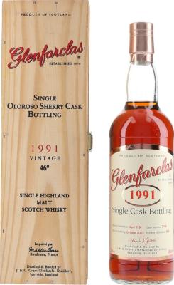 Glenfarclas 1991 Single Cask Bottling Sherry Butt #5619 46% 700ml