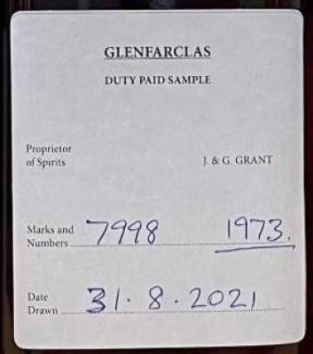 Glenfarclas 1973 4th Fill Sherry Butt #7998 52% 500ml