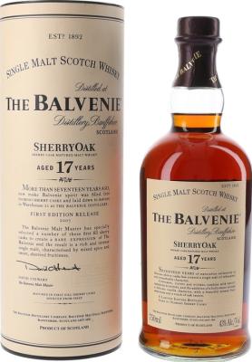 Balvenie 17yo Sherry Oak 1st Fill Oloroso Sherry Casks 43% 750ml