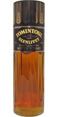 Tomintoul 12yo Flacon black screw cap with TG on the top and golden Barley grain around the cap 43% 700ml