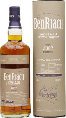 BenRiach 2007 Single Cask Bottling Batch 15 Oloroso Sherry Butt #3236 58.5% 700ml