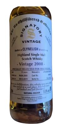 Clynelish 2008 SV Bourbon Barrel #800160 Maltoyama 55.9% 700ml