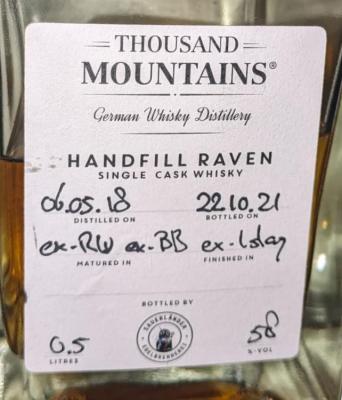 Thousand Mountains 2018 Handfill Raven Single Cask Whisky 58% 500ml