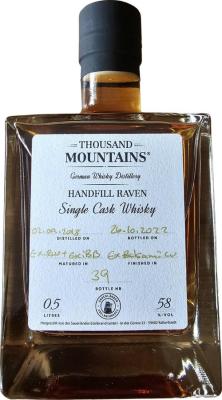 Thousand Mountains 2018 Handfill Raven Single Cask Whisky Ex-Balsamico Finish 58% 500ml
