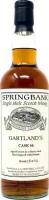 Springbank 8yo Private Bottling Sherry Cask 66 Gartland's 47% 700ml