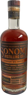 Sonoma County Straight Rye Whisky Single Barrel Reserve American Oak 3rd degree charred barrel 16-0220 Cask San Francisco 59.7% 750ml