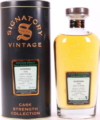 Glencraig 1976 SV Cask Strength Collection Bourbon Barrel #4255 42.7% 700ml