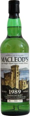 Macleod's 1989 IM Vintage Rare Single Island Malt Bourbon Cask #976 46% 700ml