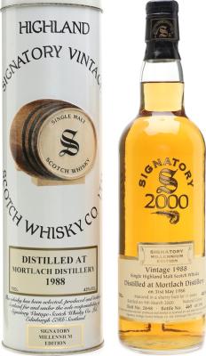 Mortlach 1988 SV Millennium Edition Sherry Butt #2649 43% 700ml