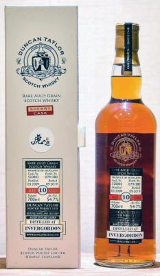 Invergordon 2009 DT Rare Auld Grain Sherry Cask 520003 Tiger's Finest Selection 54.7% 700ml