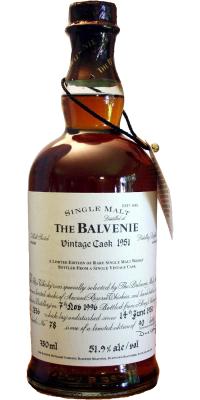 Balvenie 1951 Vintage Cask #1236 51.9% 750ml