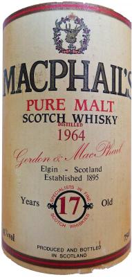 MacPhail's 1964 GM Pure Malt Scotch Whisky 43% 750ml