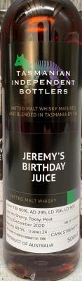 Tasmanian Independent Bottlers Vatted Malt Whisky TmIB Jeremy's Birthday 60.5% 500ml