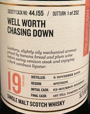 Craigellachie 2002 SMWS 44.155 Well worth chasing down 1st Fill Toasted Hogshead Finish 56.7% 700ml