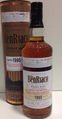 BenRiach 1995 Specially Selected Celebration Range Refill Bourbon Barrel Peated #2481 15th Anniversary of MacY 53.5% 700ml