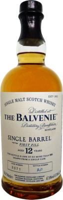 Balvenie 12yo Single Barrel 1st Fill Ex-Bourbon Barrel 3371 47.8% 700ml