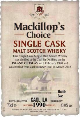 Caol Ila 1990 McC Single Cask 1483 43% 700ml