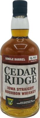 Cedar Ridge Iowa Straight Bourbon Whisky Single Barrel Janesville Bottle Club & Friends Janesville WI 60.4% 750ml