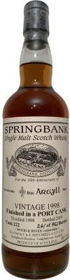 Springbank 1998 Private Bottling Nishishinjuku Bar 10. Anniversary Port Cask #222 49.1% 700ml