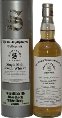 Mortlach 2008 SV The Un-Chillfiltered Collection Hogshead Cask #302198+302199+302210+302218 46% 700ml