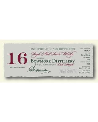 Bowmore 1990 DR Individual Cask Bottling Bourbon cask 263 54% 700ml