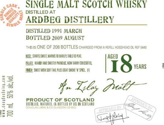 Ardbeg 1991 DL Old Malt Cask 18yo Refill Hogshead 50% 700ml