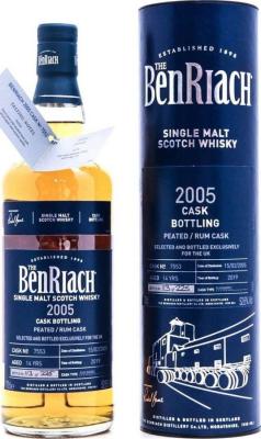 BenRiach 2005 Cask Bottling Rum Barrel #7553 UK Exclusive 52.6% 700ml