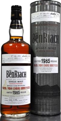 BenRiach 1985 Peated Single Cask Bottling Batch 9 Pedro Ximenez Sherry Finish #7190 48.7% 700ml