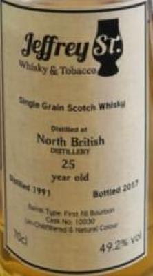 North British 1991 JeSt First Fill Bourbon #10030 Jeffrey St. Whisky & Tobacco 49.2% 700ml