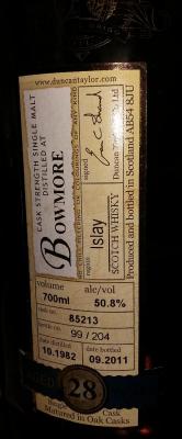 Bowmore 1982 DT Rare Auld 85213 50.8% 700ml