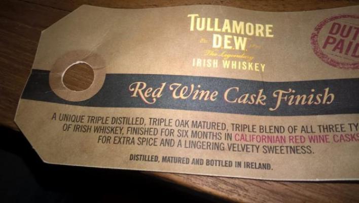 Tullamore Dew Ceramic Jug The Legendary Irish Whisky Red Wine Cask Finish 6 46% 700ml