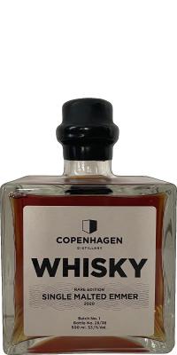 Copenhagen Distillery Single Malted Emmer Rare Edition Virgin cask of European Red Oak 53.1% 500ml