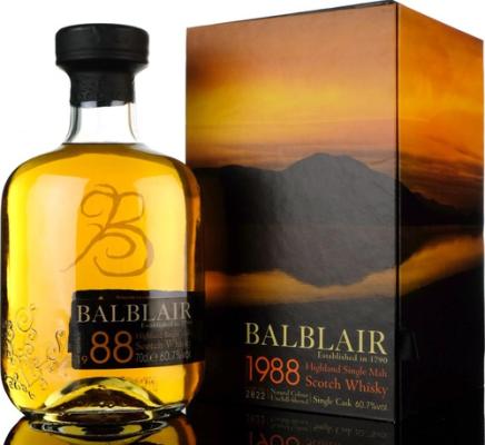 Balblair 1988 Single Cask Bourbon Barrel #3401 58.2% 700ml