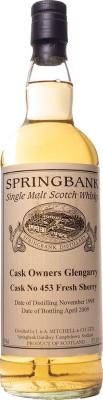 Springbank 1998 Cask Owners Glengarry #453 57.1% 700ml