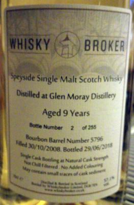 Glen Moray 2008 WhB Bourbon Barrel #5796 57.1% 700ml