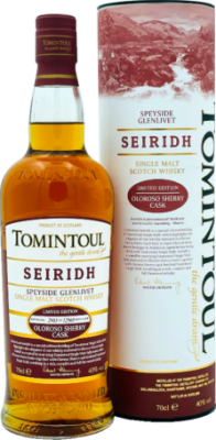 Tomintoul Seiridh Batch 9 Ex-Bourbon Finish in Oloroso Sherry Butt 40% 700ml