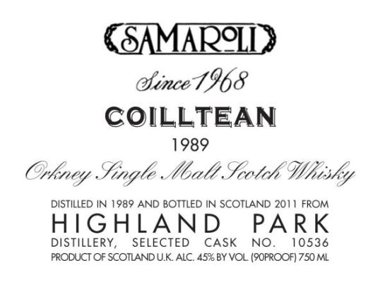 Highland Park 1989 Sa Coilltean 10536 45% 750ml