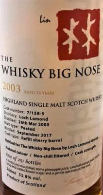 Loch Lomond 2003 Refill Sherry Barrel 7/158-5 The Whisky Big Nose Hong Kong 55.8% 700ml