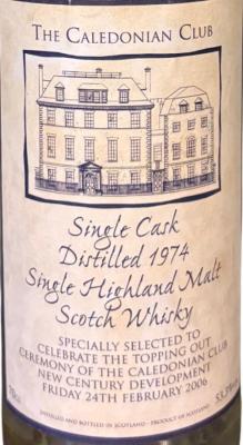 The Caledonian Club 1974 UD Private Bottling To celebrate the topping out ceremony of the Caledonian Club New Century Development 24 2 06 53.3% 700ml